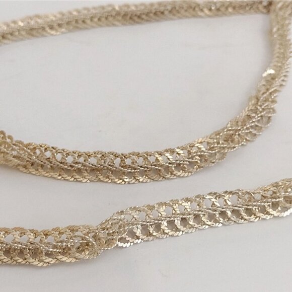 Vintage Silver Tone Circle Link Chain Rope Necklace Wrap Around 32" Womens - Picture 5 of 7